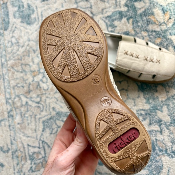 Rieker Massa Cream AntiStress Shoes EU 36 US Sz 5 Reptile Print Leather Comfort - Picture 5 of 7